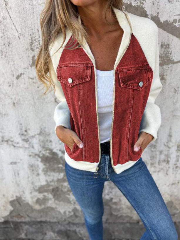 Dorte – Giacca casual in denim e maglia