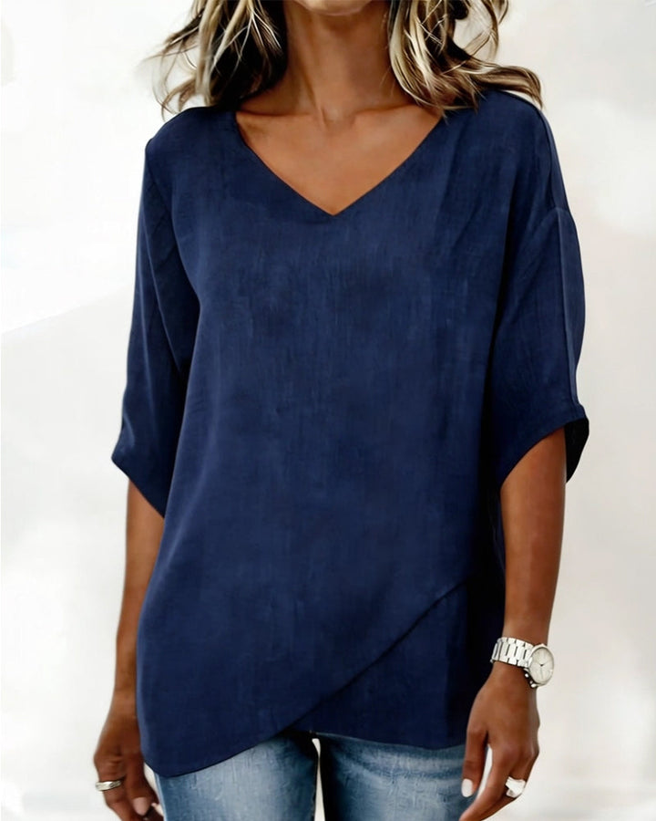 Top Irregolare con Collo a V