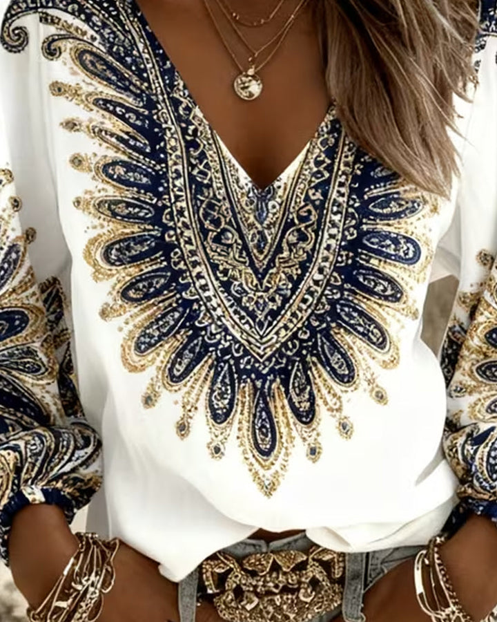 Top Con Collo A V E Stampa Retro