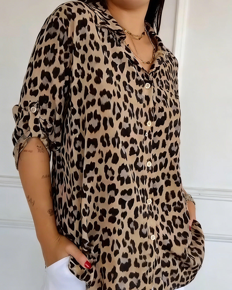 Bluse alla Moda con Stampa Leopardo