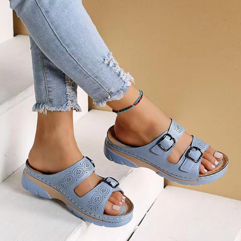 Lovas | Ciabatte con Doppia Fibbia e Suola Comfort