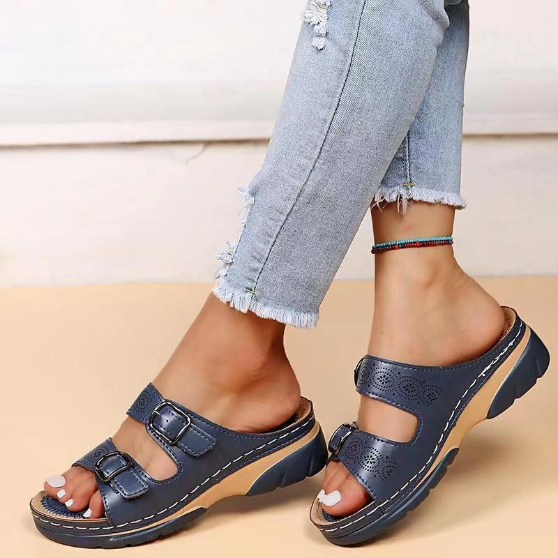 Lovas | Ciabatte con Doppia Fibbia e Suola Comfort