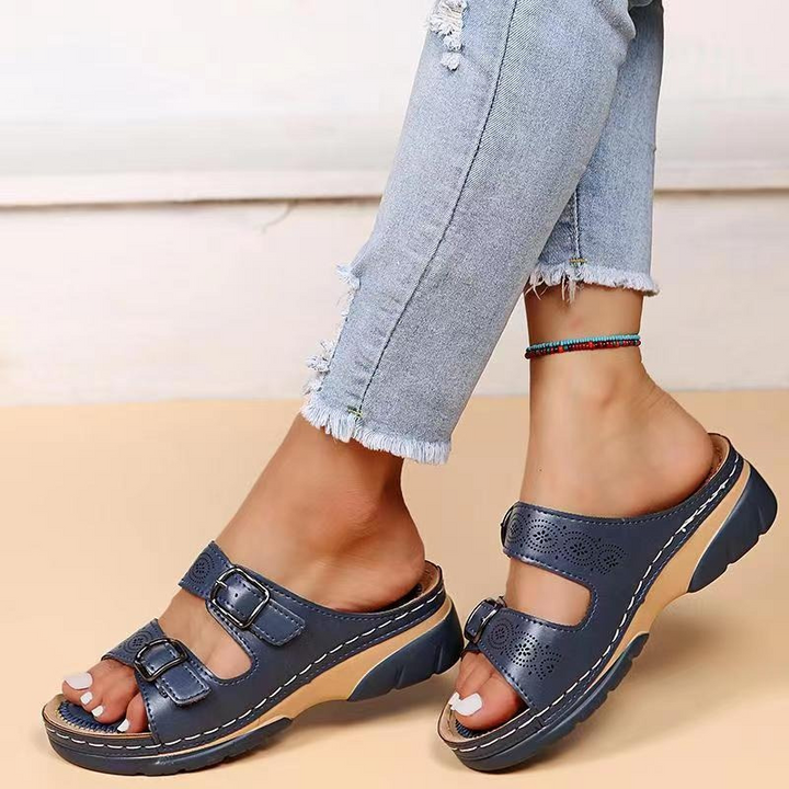 Lovas | Ciabatte con Doppia Fibbia e Suola Comfort