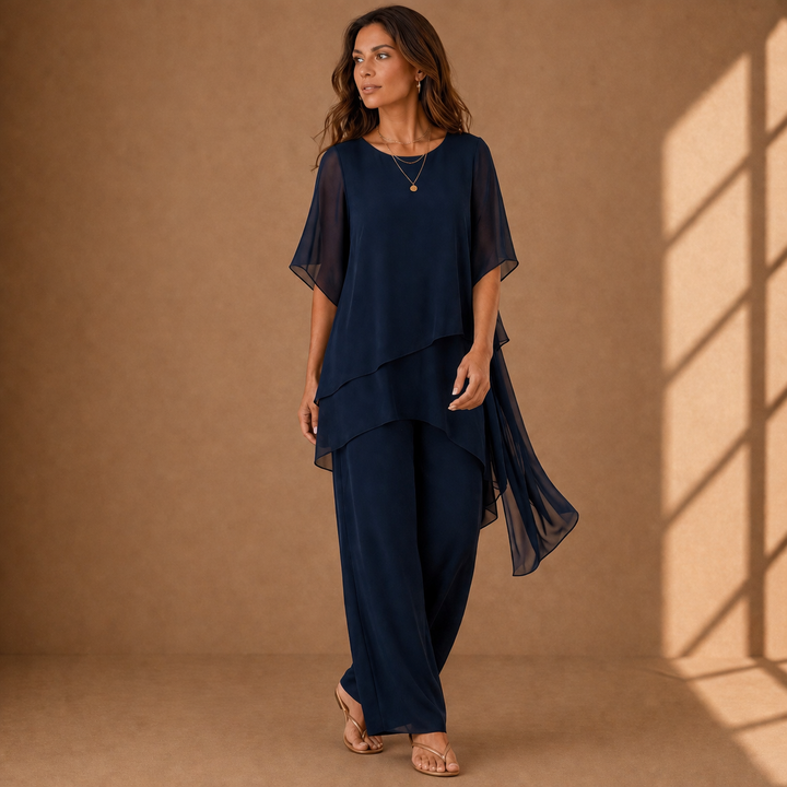 Vittoria | Set Due Pezzi con Top a Strati e Pantaloni