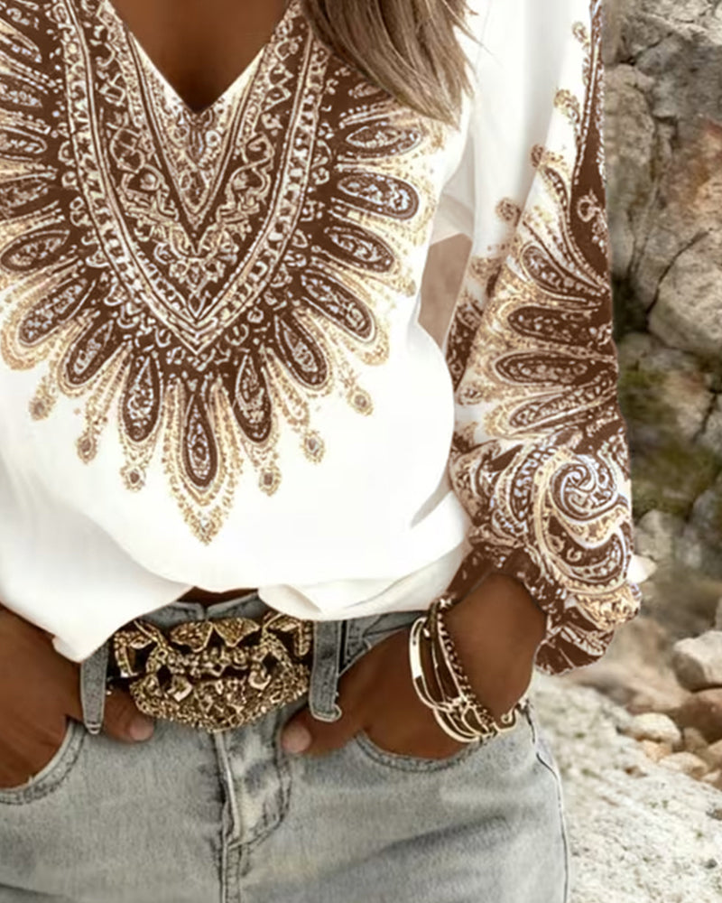 Top Con Collo A V E Stampa Retro