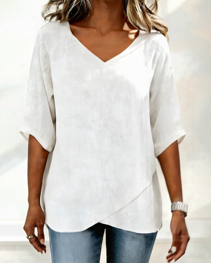 Top Irregolare con Collo a V