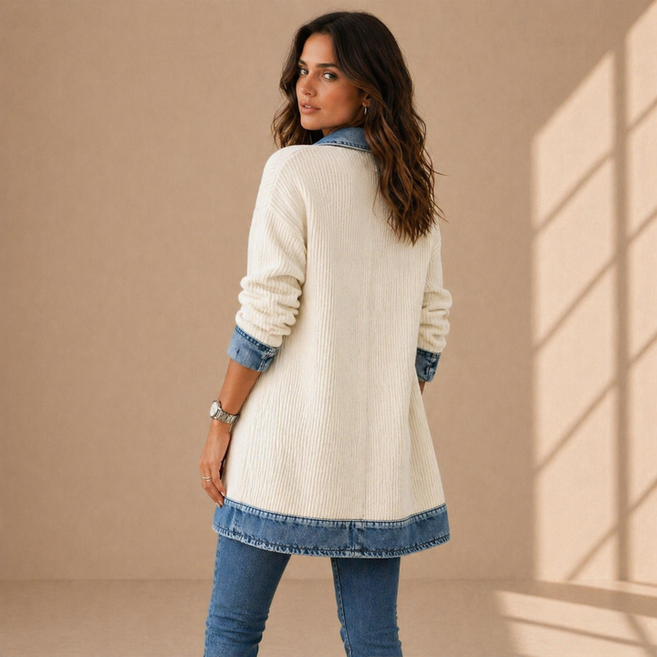 Emilia | Giacca Misto Denim e Maglia
