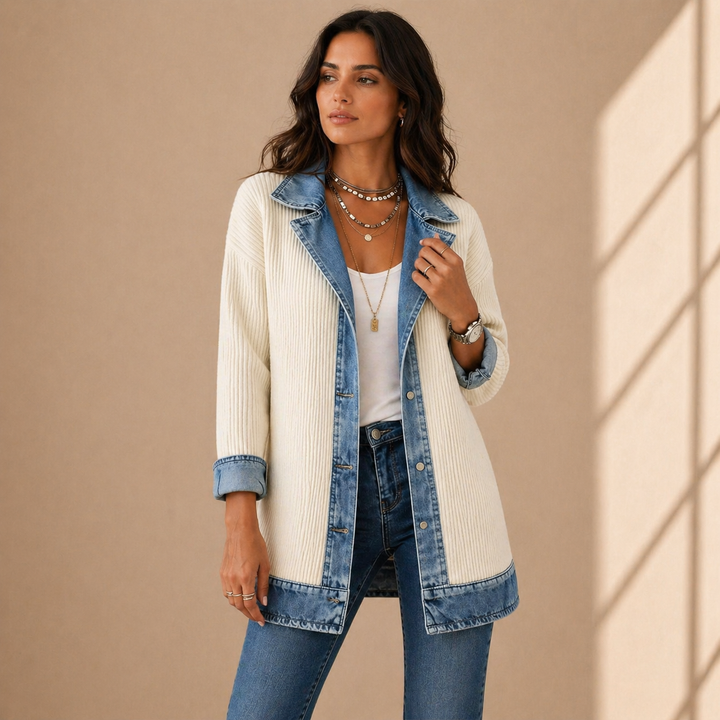Emilia | Giacca Misto Denim e Maglia