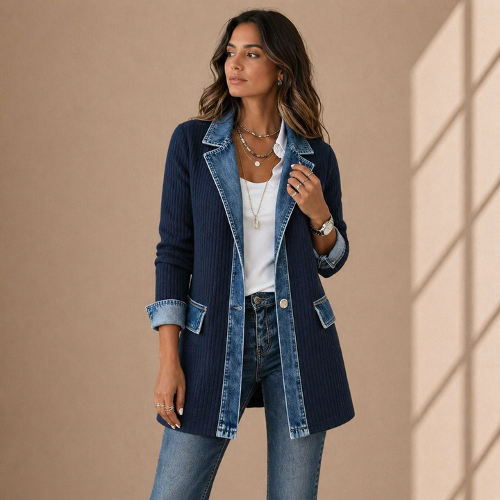 Emilia | Giacca Misto Denim e Maglia