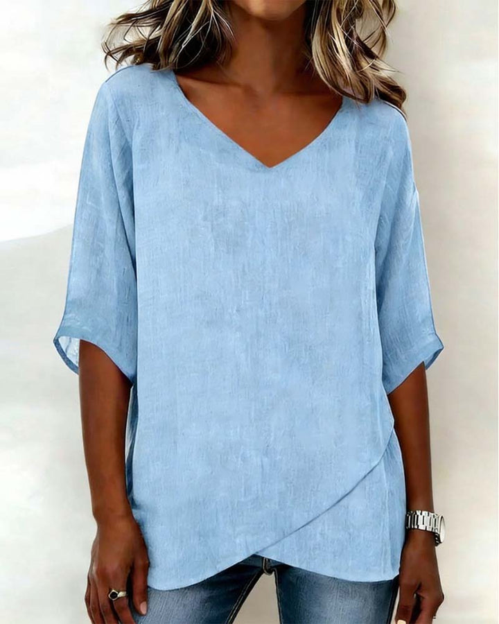 Top Irregolare con Collo a V